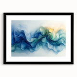 Ocean Breeze Abstract Fluid Canvas – Sky Blue & Teal Wall Art