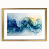 Ocean Breeze Abstract Fluid Canvas – Sky Blue & Teal Wall Art