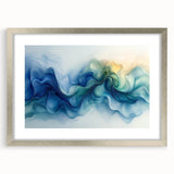 Ocean Breeze Abstract Fluid Canvas – Sky Blue & Teal Wall Art