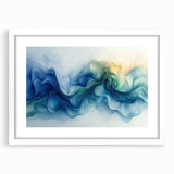Ocean Breeze Abstract Fluid Canvas – Sky Blue & Teal Wall Art