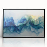 Ocean Breeze Abstract Fluid Canvas – Sky Blue & Teal Wall Art