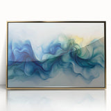 Ocean Breeze Abstract Fluid Canvas – Sky Blue & Teal Wall Art