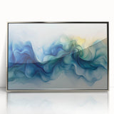 Ocean Breeze Abstract Fluid Canvas – Sky Blue & Teal Wall Art