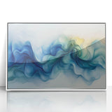 Ocean Breeze Abstract Fluid Canvas – Sky Blue & Teal Wall Art