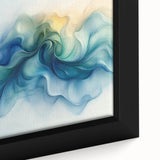 Ocean Breeze Abstract Fluid Canvas – Sky Blue & Teal Wall Art