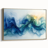 Ocean Breeze Abstract Fluid Canvas – Sky Blue & Teal Wall Art