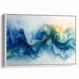 Ocean Breeze Abstract Fluid Canvas – Sky Blue & Teal Wall Art