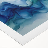 Ocean Breeze Abstract Fluid Canvas – Sky Blue & Teal Wall Art