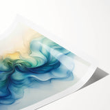 Ocean Breeze Abstract Fluid Canvas – Sky Blue & Teal Wall Art