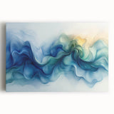 Ocean Breeze Abstract Fluid Canvas – Sky Blue & Teal Wall Art