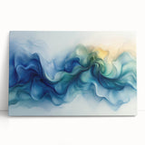 Ocean Breeze Abstract Fluid Canvas – Sky Blue & Teal Wall Art