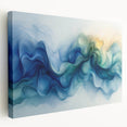Ocean Breeze Abstract Fluid Canvas – Sky Blue & Teal Wall Art