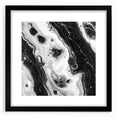 Modern Black and White Abstract Wall Art - Fluid Marble Canvas