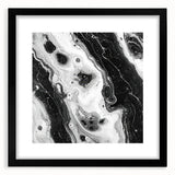 Modern Black and White Abstract Wall Art - Fluid Marble Canvas
