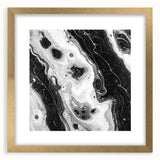 Modern Black and White Abstract Wall Art - Fluid Marble Canvas