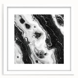Modern Black and White Abstract Wall Art - Fluid Marble Canvas