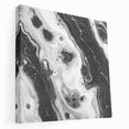 Modern Black and White Abstract Wall Art - Fluid Marble Canvas