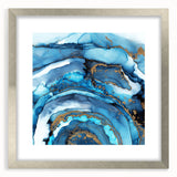 High-End Abstract Canvas Print – Ocean Blue & Gold Wall Art