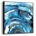 High-End Abstract Canvas Print – Ocean Blue & Gold Wall Art