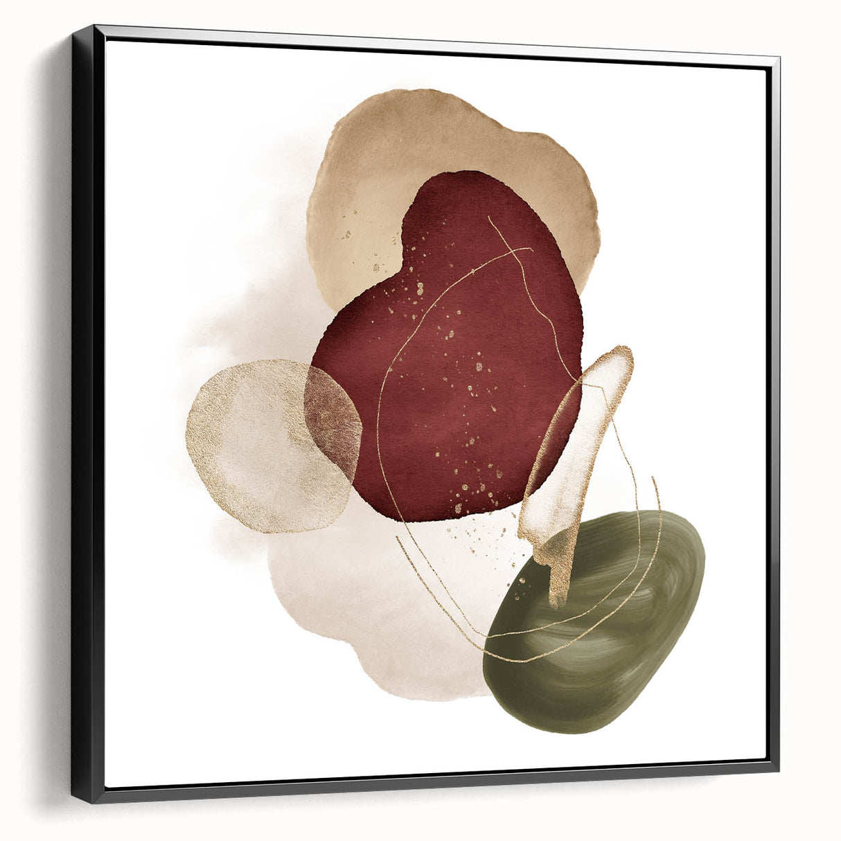 Minimalist wall art for modern interiors – burgundy and olive print