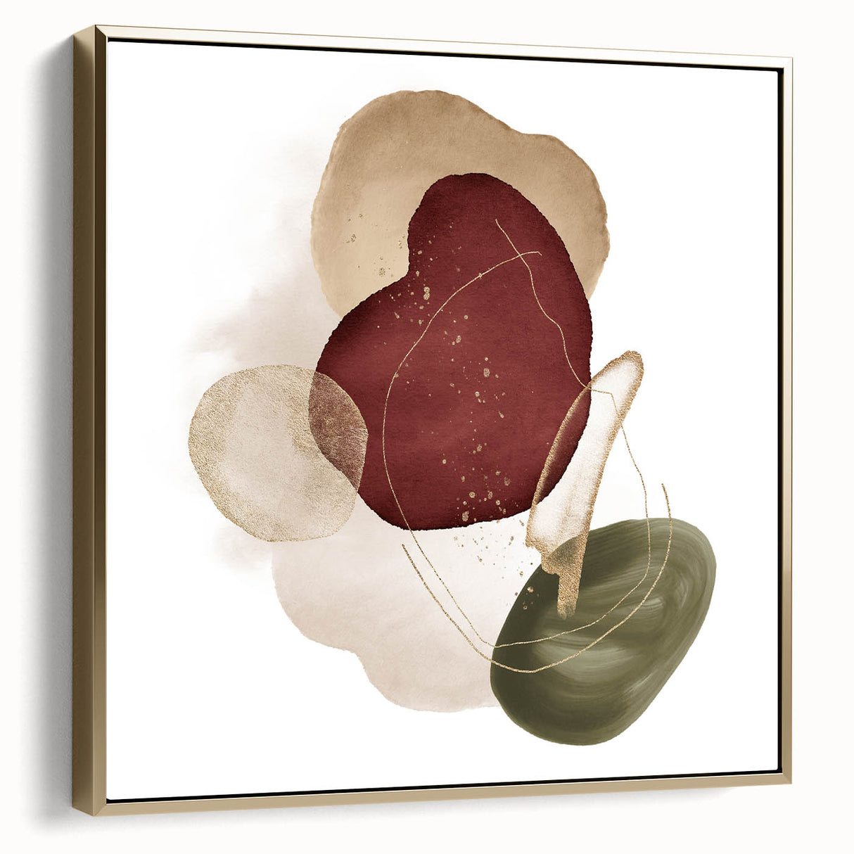 Minimalist wall art for modern interiors – burgundy and olive print