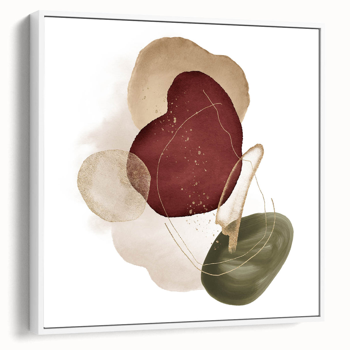 Minimalist wall art for modern interiors – burgundy and olive print