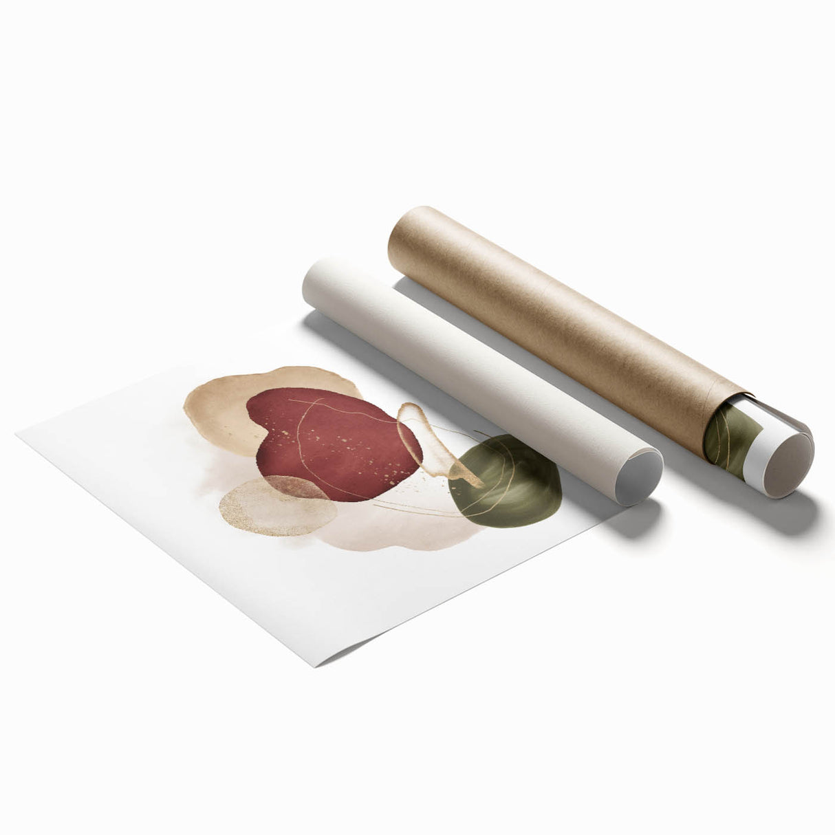 Minimalist wall art for modern interiors – burgundy and olive print