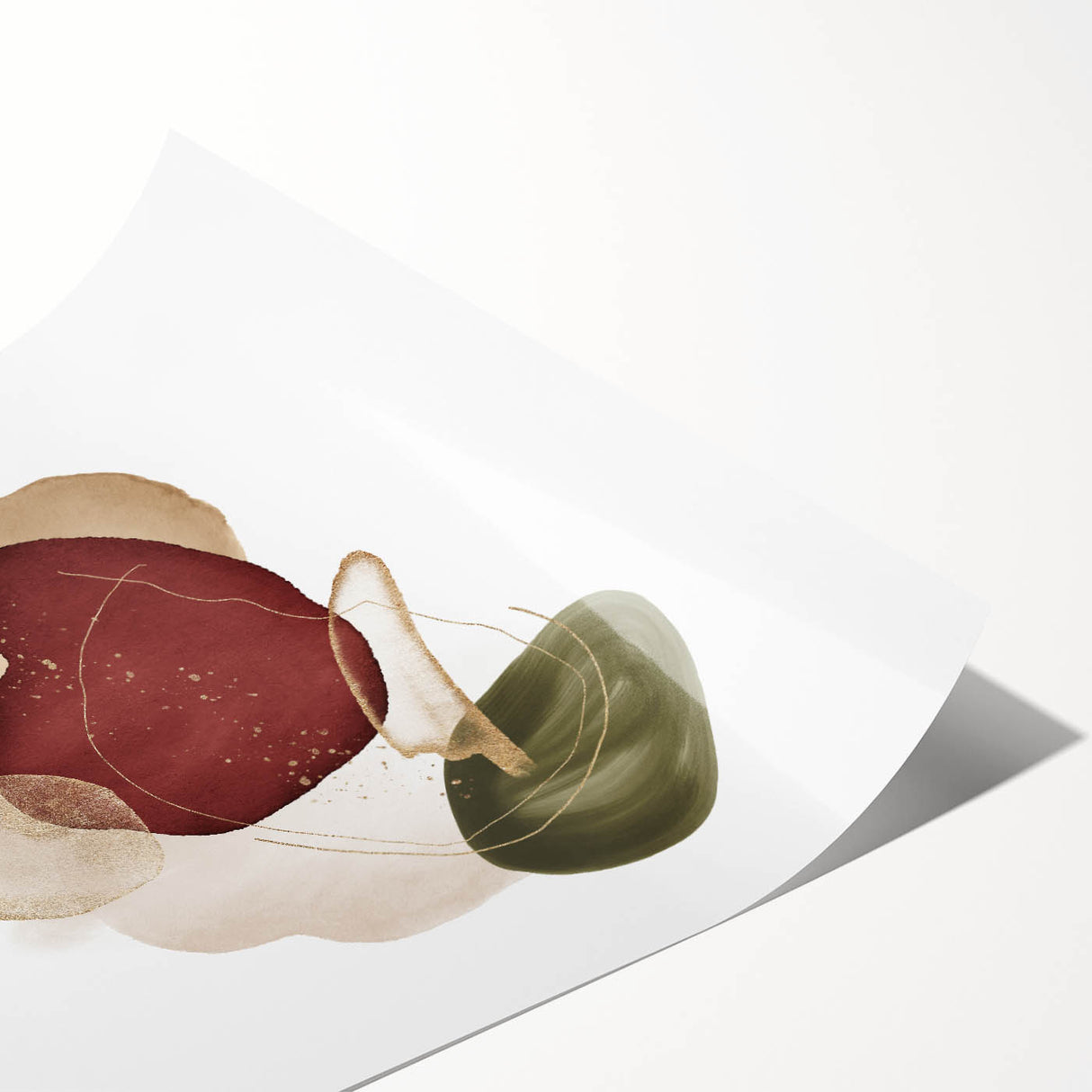 Minimalist wall art for modern interiors – burgundy and olive print