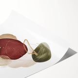 Minimalist wall art for modern interiors – burgundy and olive print