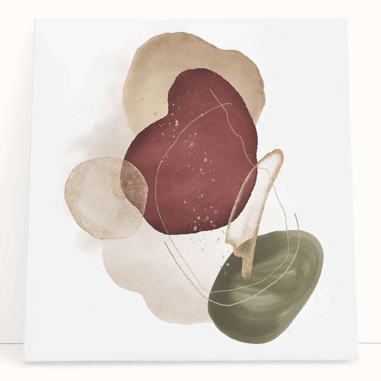 Minimalist wall art for modern interiors – burgundy and olive print