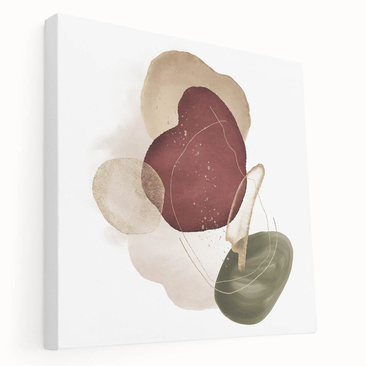 Minimalist wall art for modern interiors – burgundy and olive print