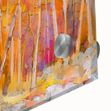 Minimalist Landscape Wall Art – Warm Autumn Forest in Abstract Color