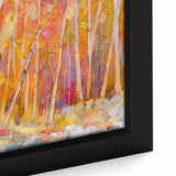 Minimalist Landscape Wall Art – Warm Autumn Forest in Abstract Color