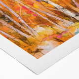 Minimalist Landscape Wall Art – Warm Autumn Forest in Abstract Color