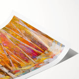 Minimalist Landscape Wall Art – Warm Autumn Forest in Abstract Color