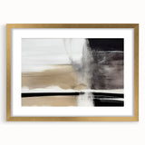 Minimalist Wall Decor - Black and Beige Abstract Art