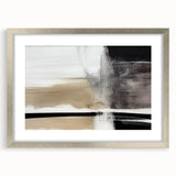 Minimalist Wall Decor - Black and Beige Abstract Art