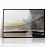 Minimalist Wall Decor - Black and Beige Abstract Art