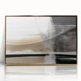 Minimalist Wall Decor - Black and Beige Abstract Art
