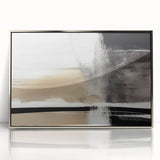 Minimalist Wall Decor - Black and Beige Abstract Art