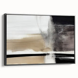 Minimalist Wall Decor - Black and Beige Abstract Art