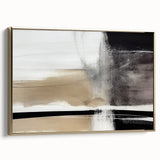 Minimalist Wall Decor - Black and Beige Abstract Art