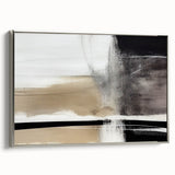 Minimalist Wall Decor - Black and Beige Abstract Art