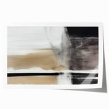 Minimalist Wall Decor - Black and Beige Abstract Art