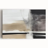 Minimalist Wall Decor - Black and Beige Abstract Art