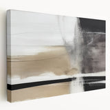 Minimalist Wall Decor - Black and Beige Abstract Art
