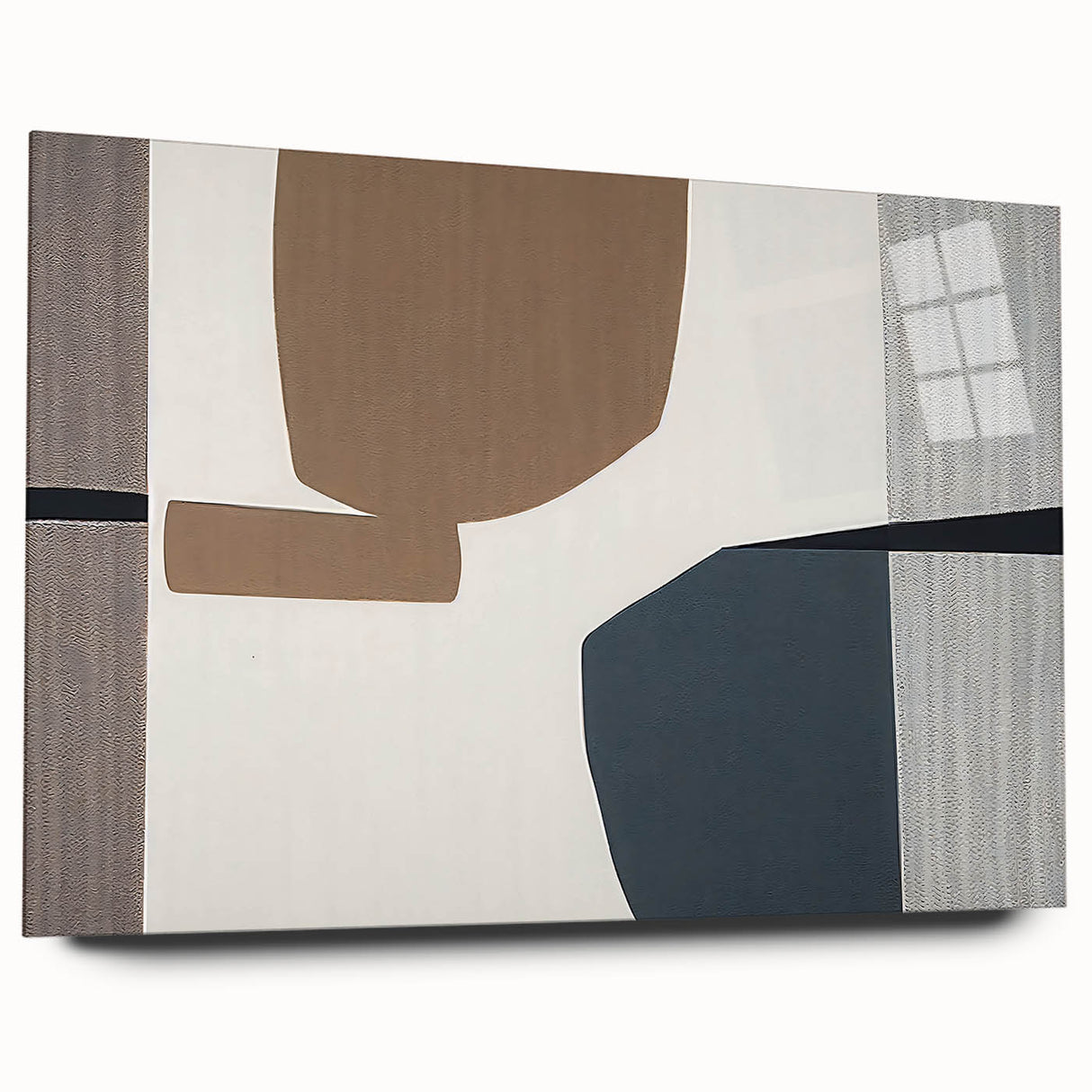Minimalist Textured Art Pieces – Geometric Brown and Gray Forms