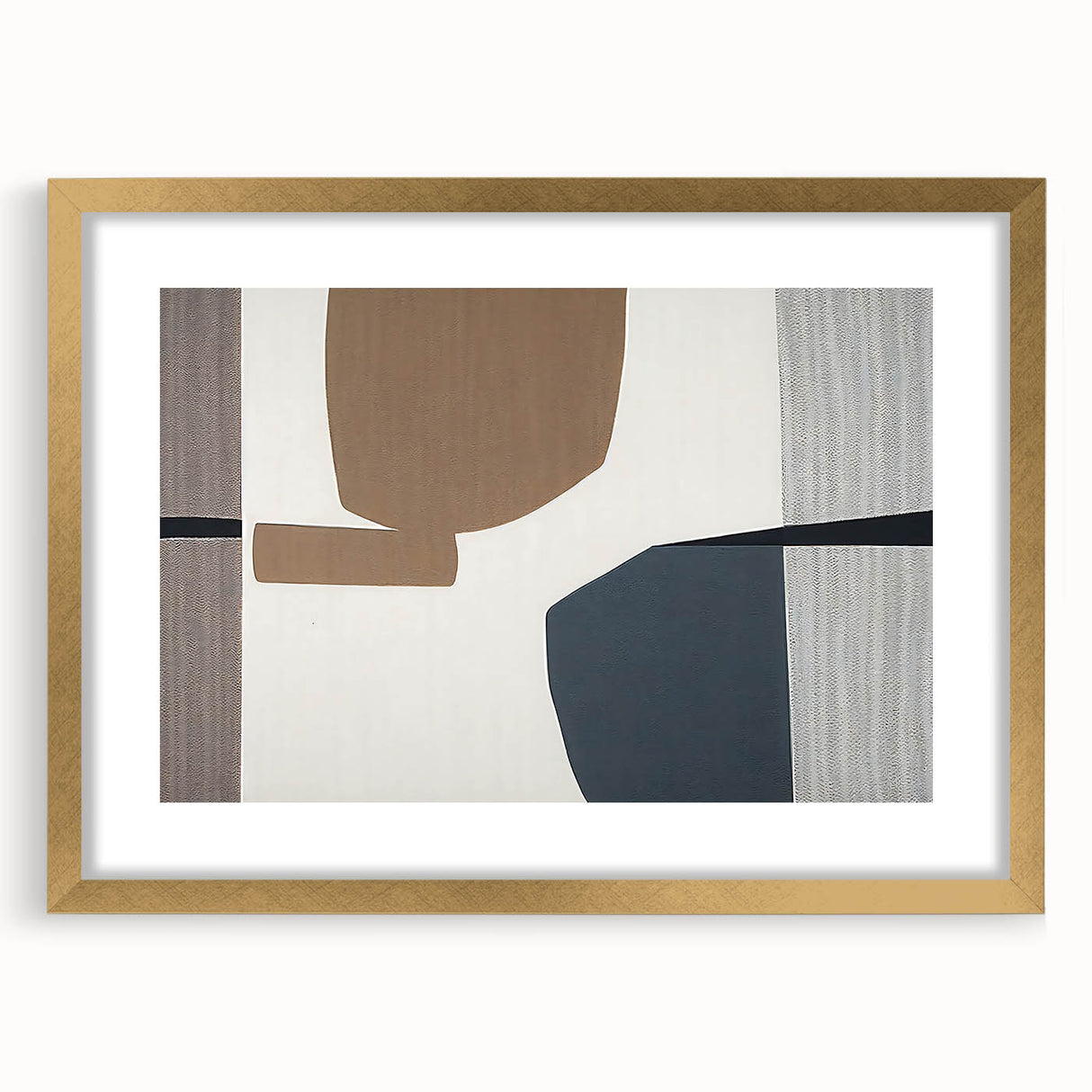 Minimalist Textured Art Pieces – Geometric Brown and Gray Forms