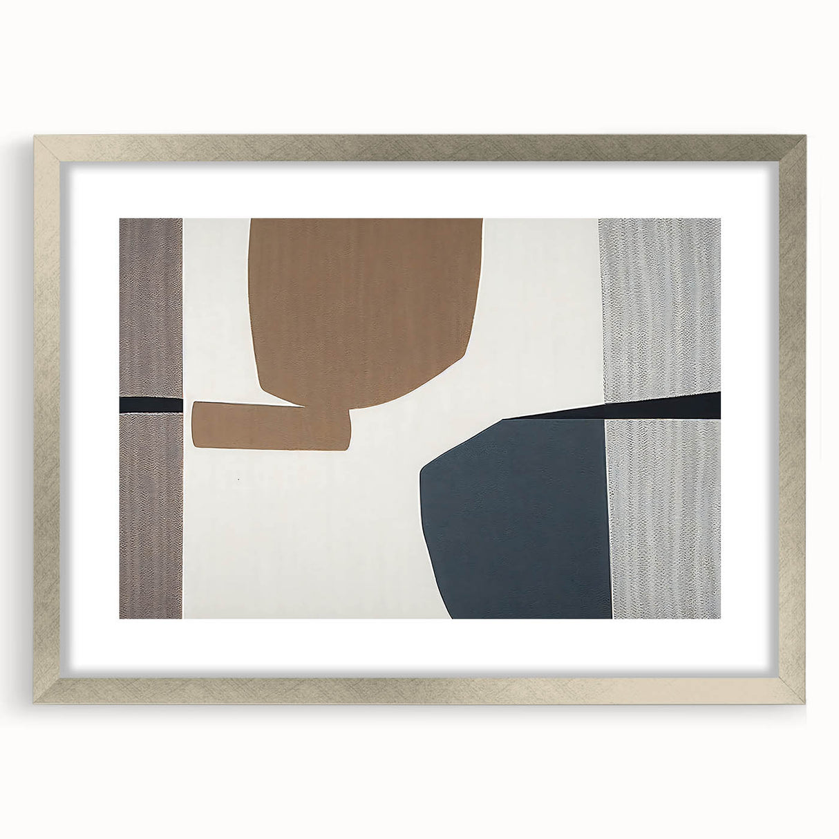 Minimalist Textured Art Pieces – Geometric Brown and Gray Forms