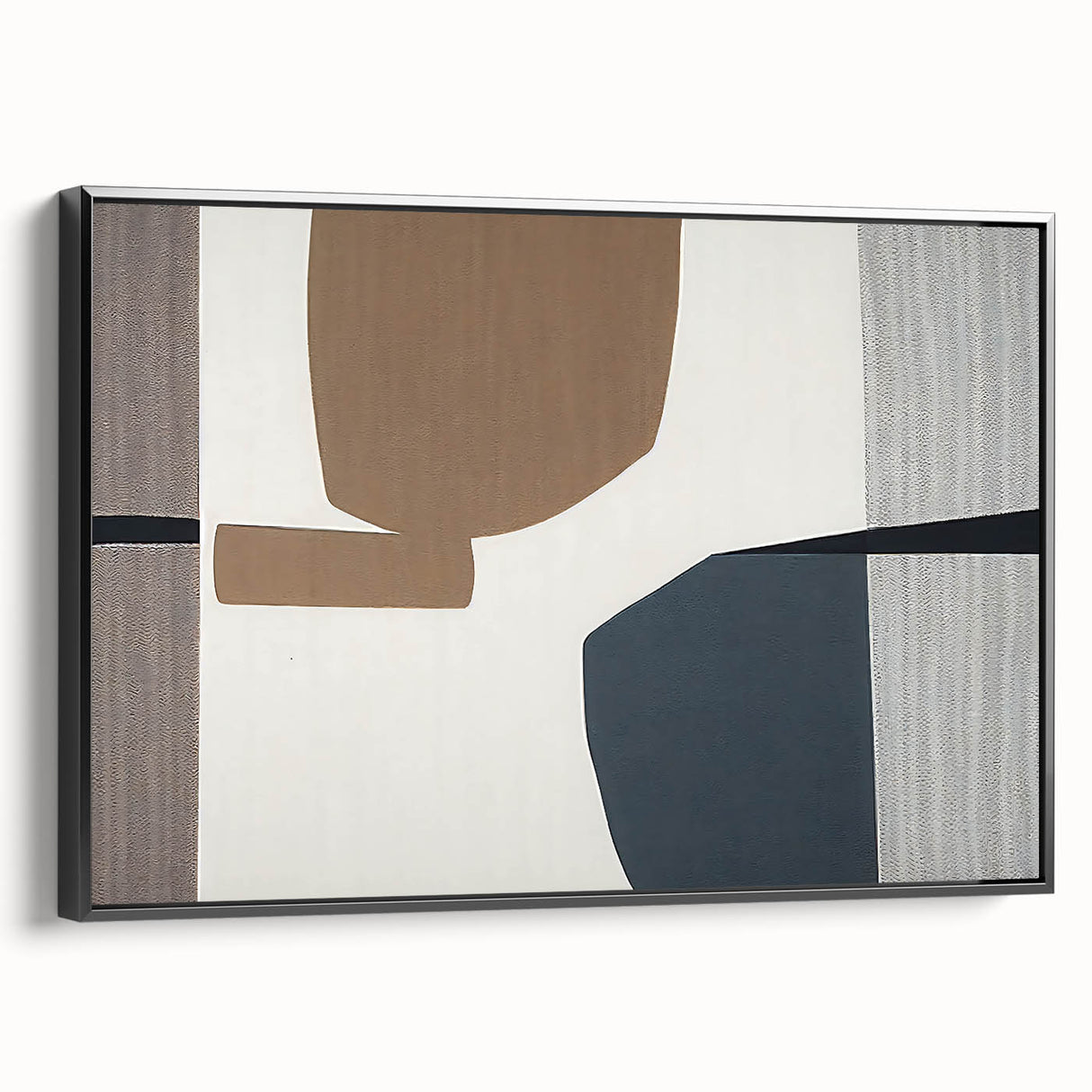Minimalist Textured Art Pieces – Geometric Brown and Gray Forms